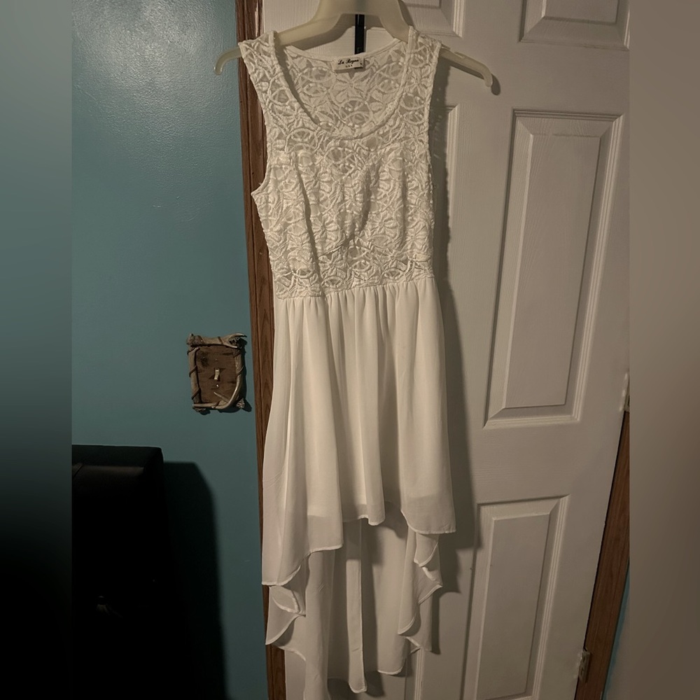 White high low dress worn one time for engagement photos